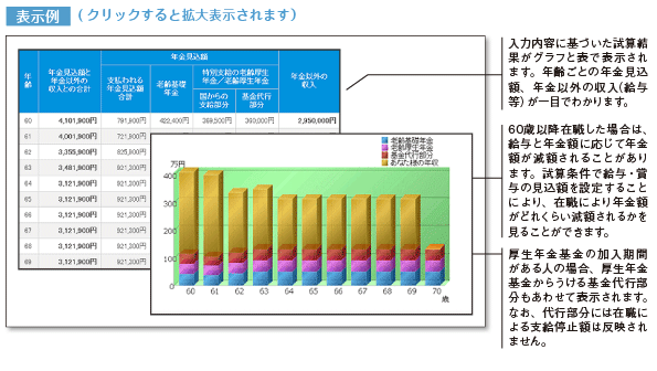①年金見込額の試算結果